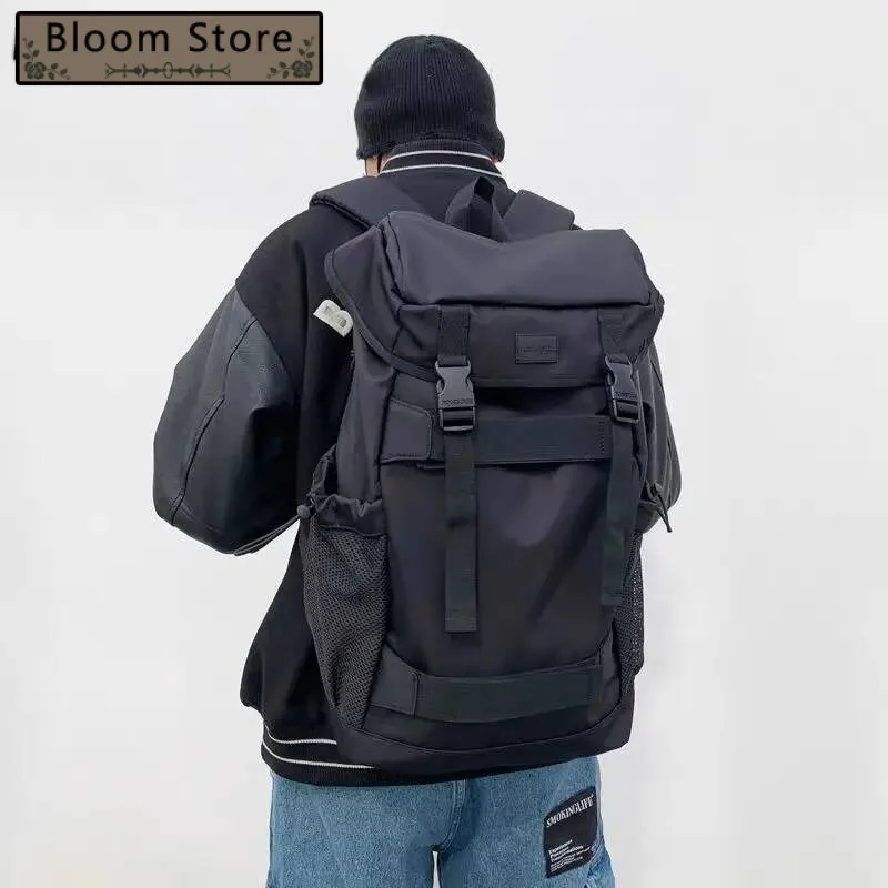 

Trendy Hip Hop High-Capacity Korean Men Backpack Streetwear Outdoors Travel Bags Women Grunge Y2k Backpacks All Match Japanese