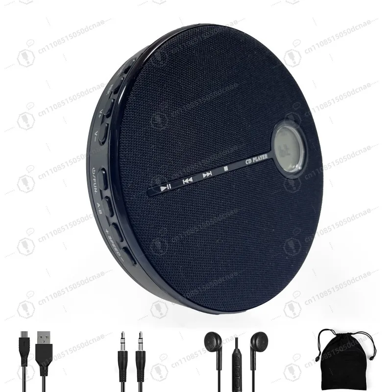 Portable CD Player with Speaker Bluetooth 5.0 USB TF A-B Repeat Rechargeable for Learning Prenatal Music