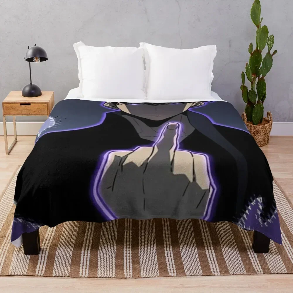 

Sung Jin Woo Middle Finger Throw Blanket Easy Care Comfortable Blanket for Couch