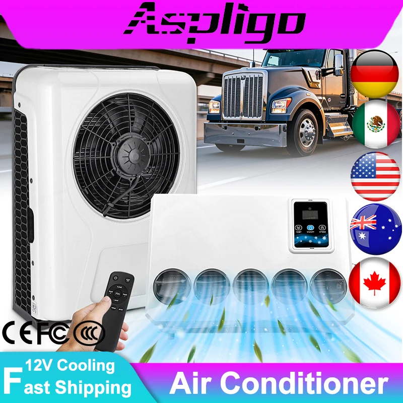 

Electric Split Automotive Parking Air Conditioner 12V 24V Air Conditioning System For Car Bus Van Tractor Truck Camp Van Boat
