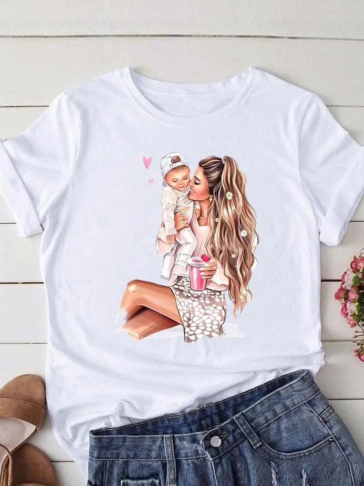 Acquerello mamma mamma tendenza manica corta donna stampa estate grafica T Shirt abbigliamento Casual abiti di moda Tee T-shirt Top femminile