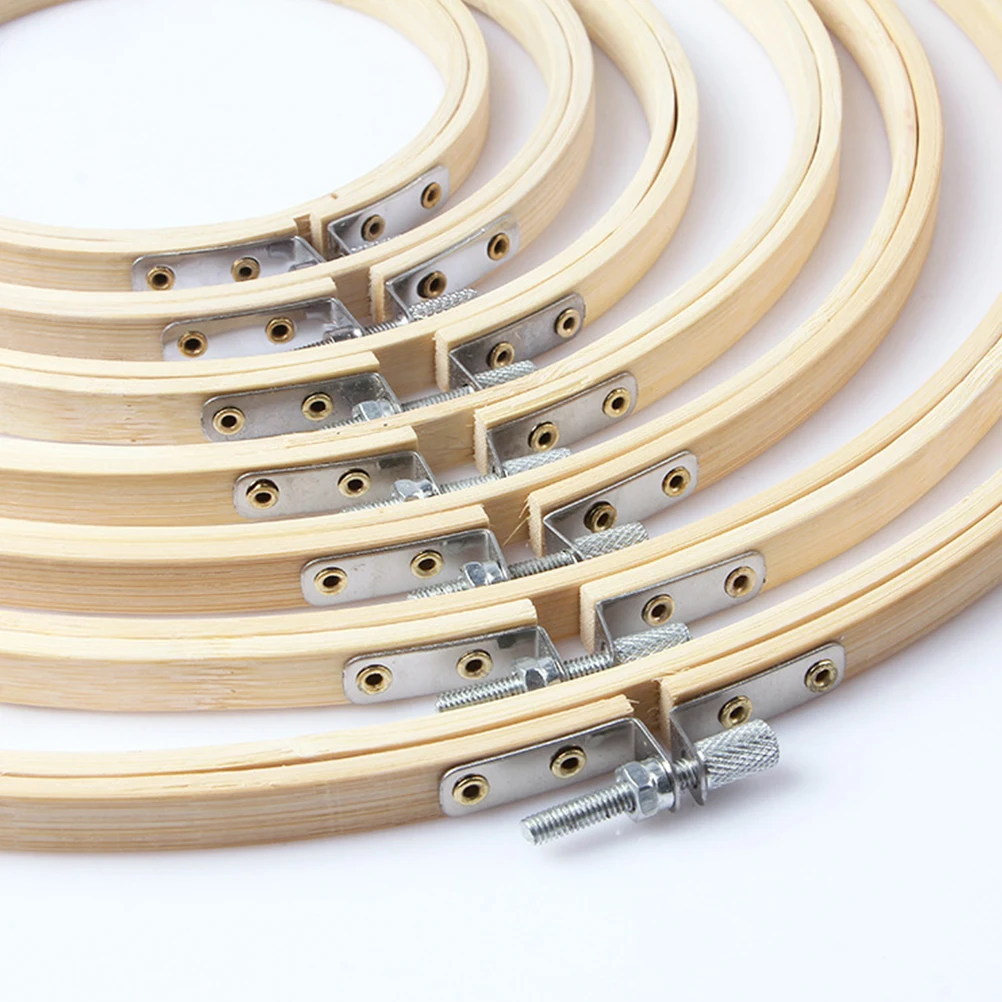 

10 Pcs Embroidery Tightening Kit DIY Hoop Circle The Needle Bamboo Ring Cross Stitch