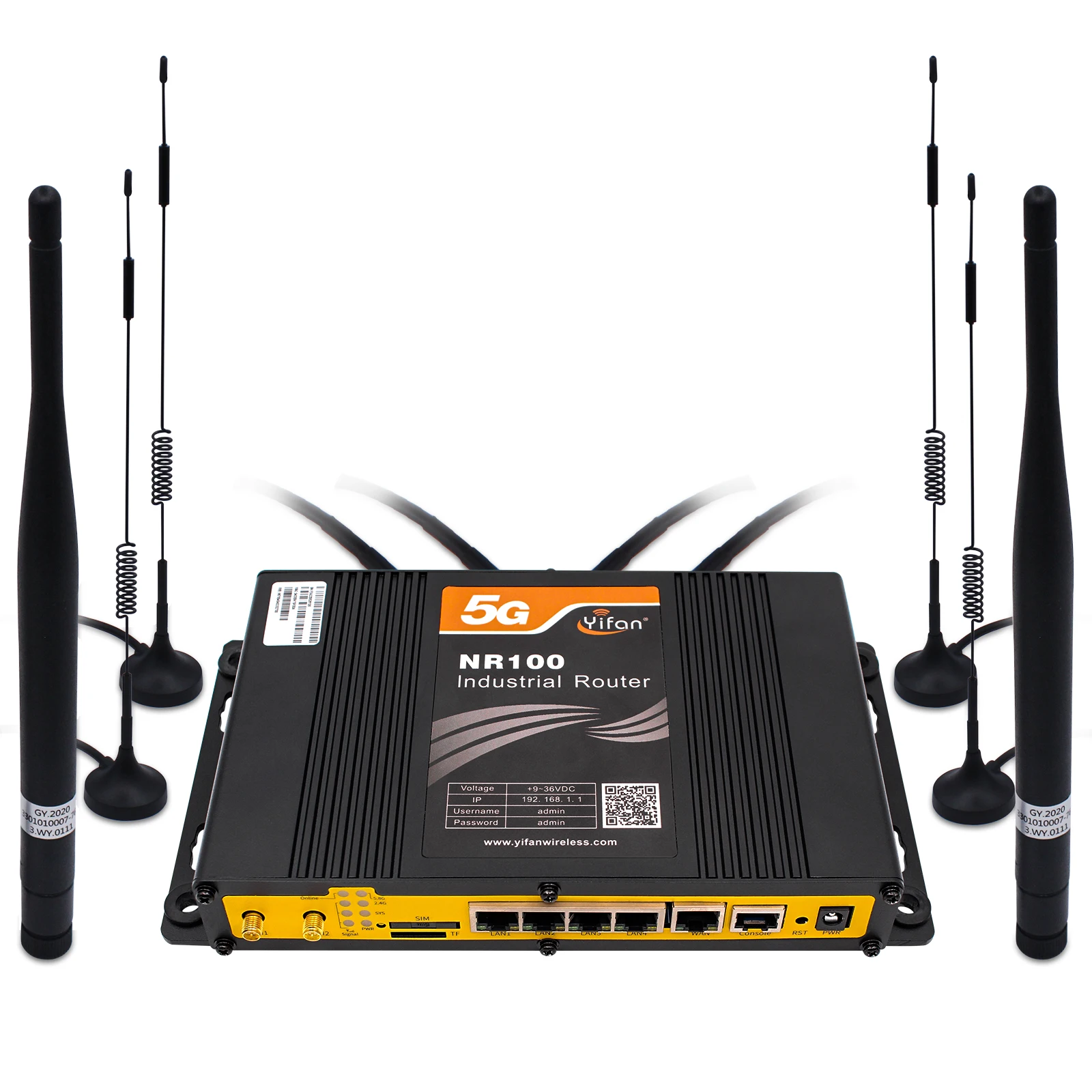 Ultra-Speed Low Latency NR100 Wireless Industrial Router 4G/5G Network RS232 Dual SIM 2.4G/5.8G Modem Firewall VPN WEP