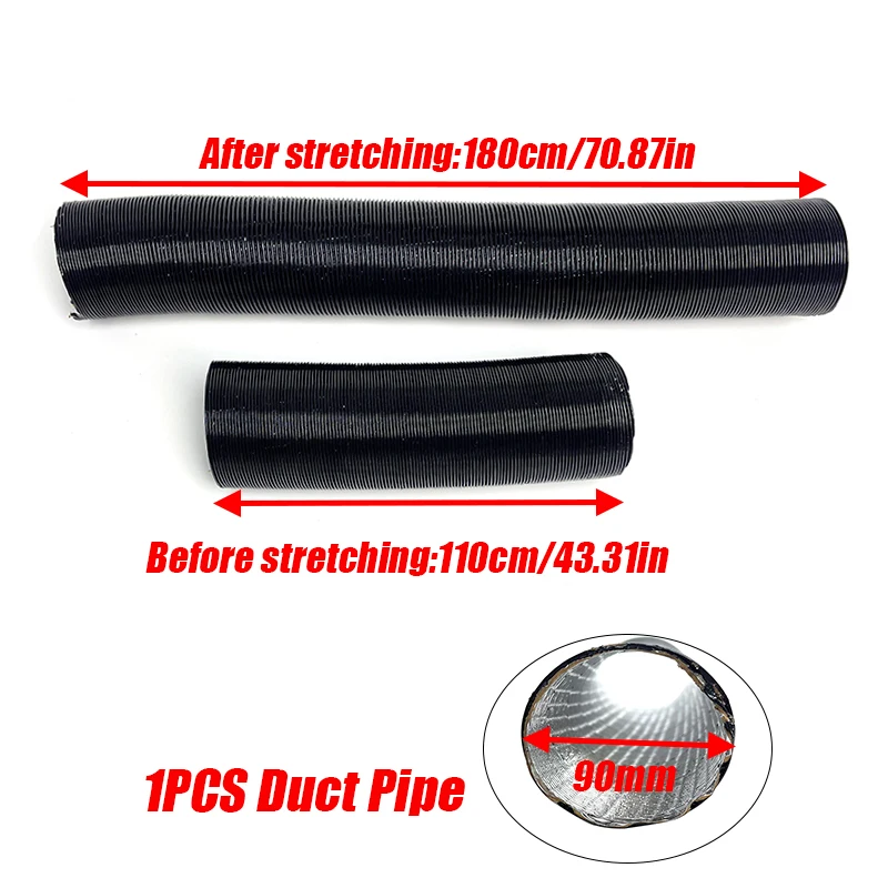 25/42/60/75/90mm Diameter 60-200cm Lenght  Air Diesel Parking Heater Duct Pipe Tube Hose For Webasto Eberspacher Car Camper, image 17