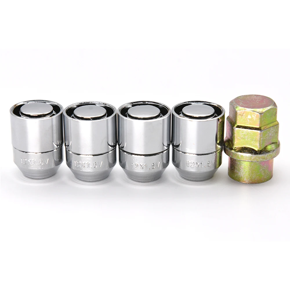 4 Stück Radmuttern + 1 Schlüssel, Chrom-Sicherheitsradmuttern, diebstahlsichere Radmuttern M12x1,5, Radmuttern für Honda, für Acura – Detail 7