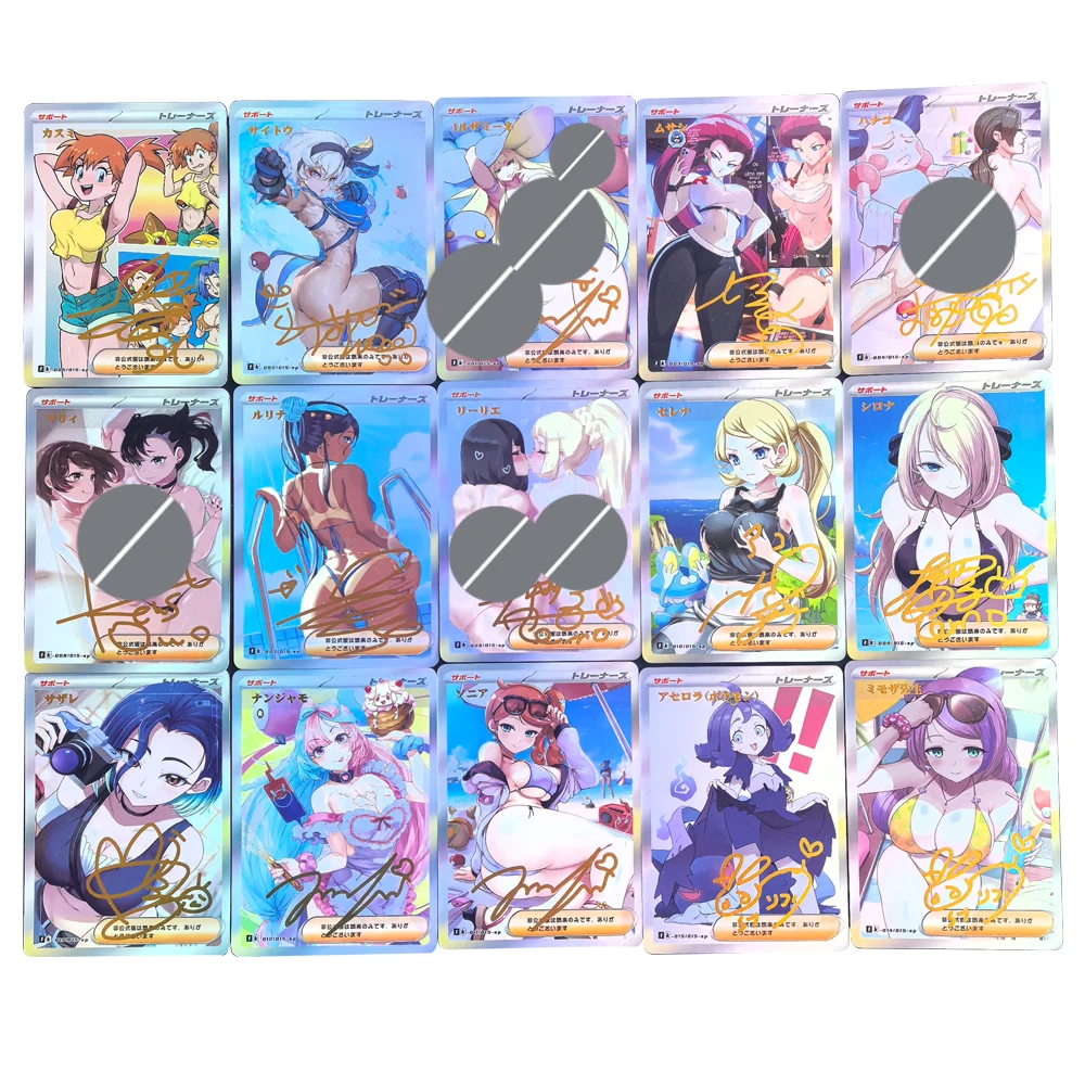 Pokemon DIY Trainer Misty Togepi Jessie Hot stamping signature card Hobbies Card Game Collection Anime Collection Card