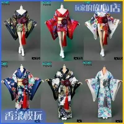 

Japanese Traditional With Kimono Gown Obi Sakura Printed Satin ICE TOYS IC1004 1/6 Soldier Pack Glue Body Female