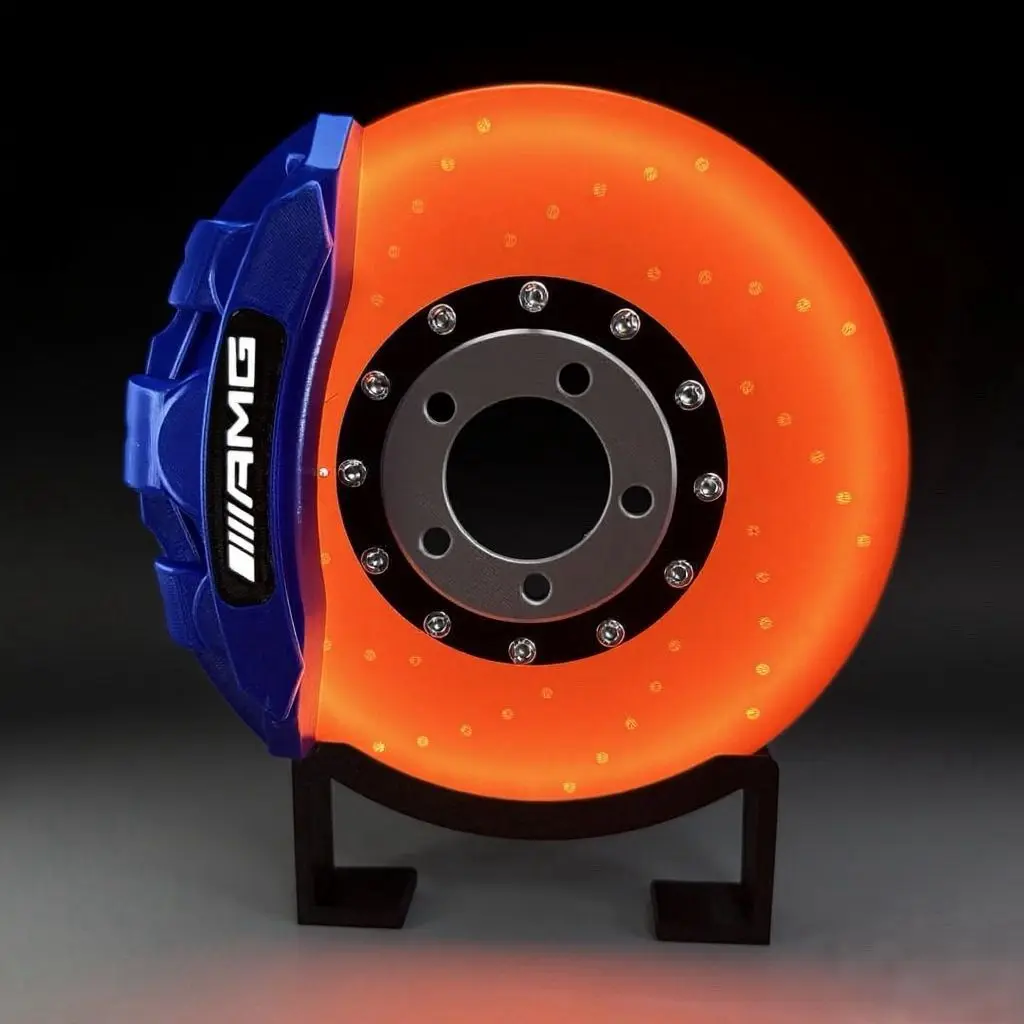 Original Night Light 3D Printing Luminous Brake Disc Caliper Model, LED Creative Desktop Charging Ambient Lamps