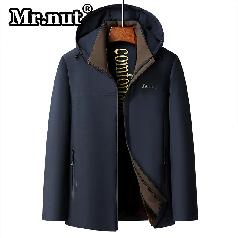 Mr.nut Warm Cotton-padded Jacket Men's Winter Clothing Fleece Thickened Windbreak Outdoor Activities Coat Loose Casual Jackets