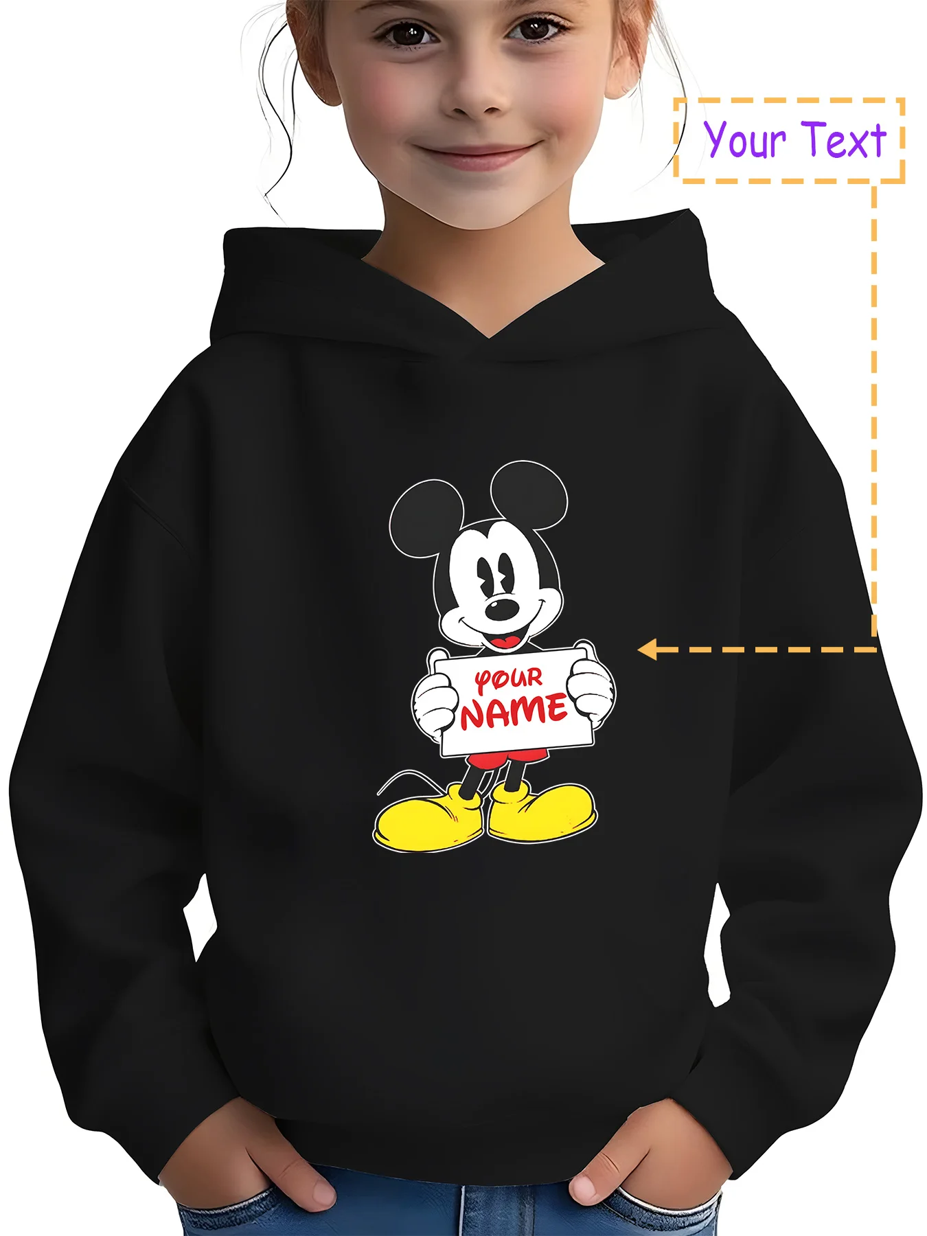 

MINISO Disney Mickey Mouse Hoodie - Fun Mickey Mouse Hoodie design, perfect for birthday parties or everyday wear, customizable