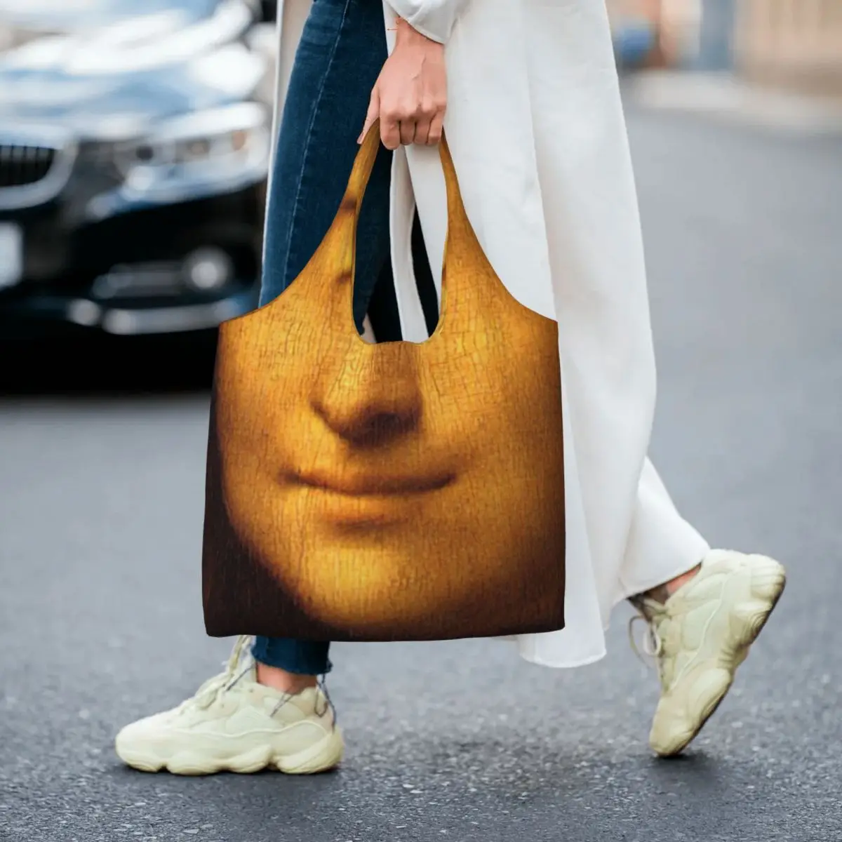 Sacs fourre-tout d'épicerie en polaire mystérieuse pour femmes, sac à main de grande capacité, Leonardo Da Occasion i, Mona Lisa Canvas Shopper, initié