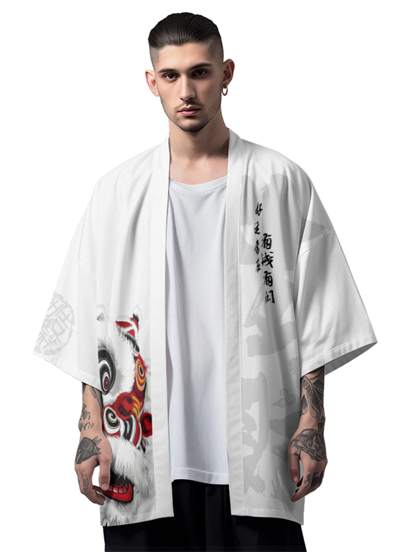 Land Flut chinesische traditionelle Kultur Dunhuang Muster schönen Trend Kimono Dao Robe männliche Land Wind Feder gewebtes Hemd