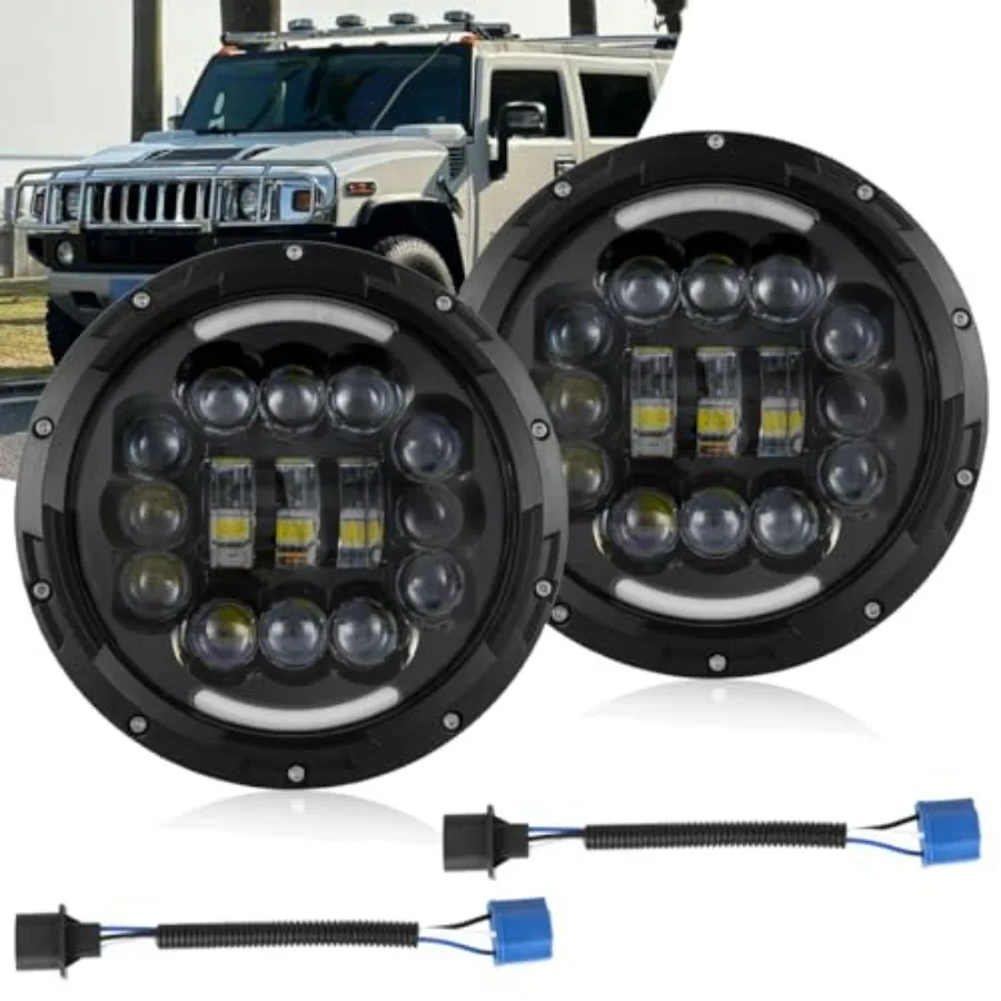 

7-дюймовые фары для Hummer Humvee M998 LMTV BMY M1045 M1078 M925 M923 M35a2 H4 H13 Адаптер 2 шт., одобренный DOT 800 яркий с