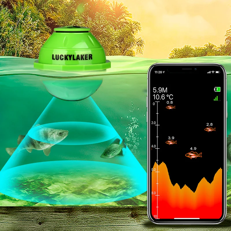 Leqi Wirel Fi Finder Ultrasonic Lure Ice Fiing Underwater Search Device High Defn Visual Mobile Phone Connection