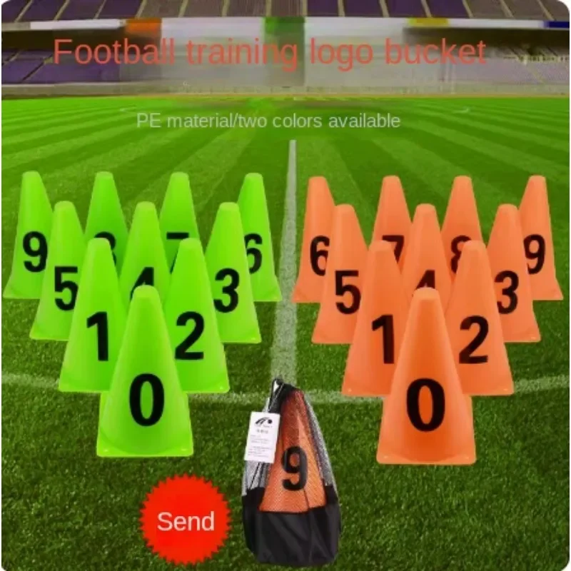 23cm Digital Sign Barrel Roadblock Barrel Football Training Triangle Cone Ice Cream Barrel Number 0-9 Sign Barrel