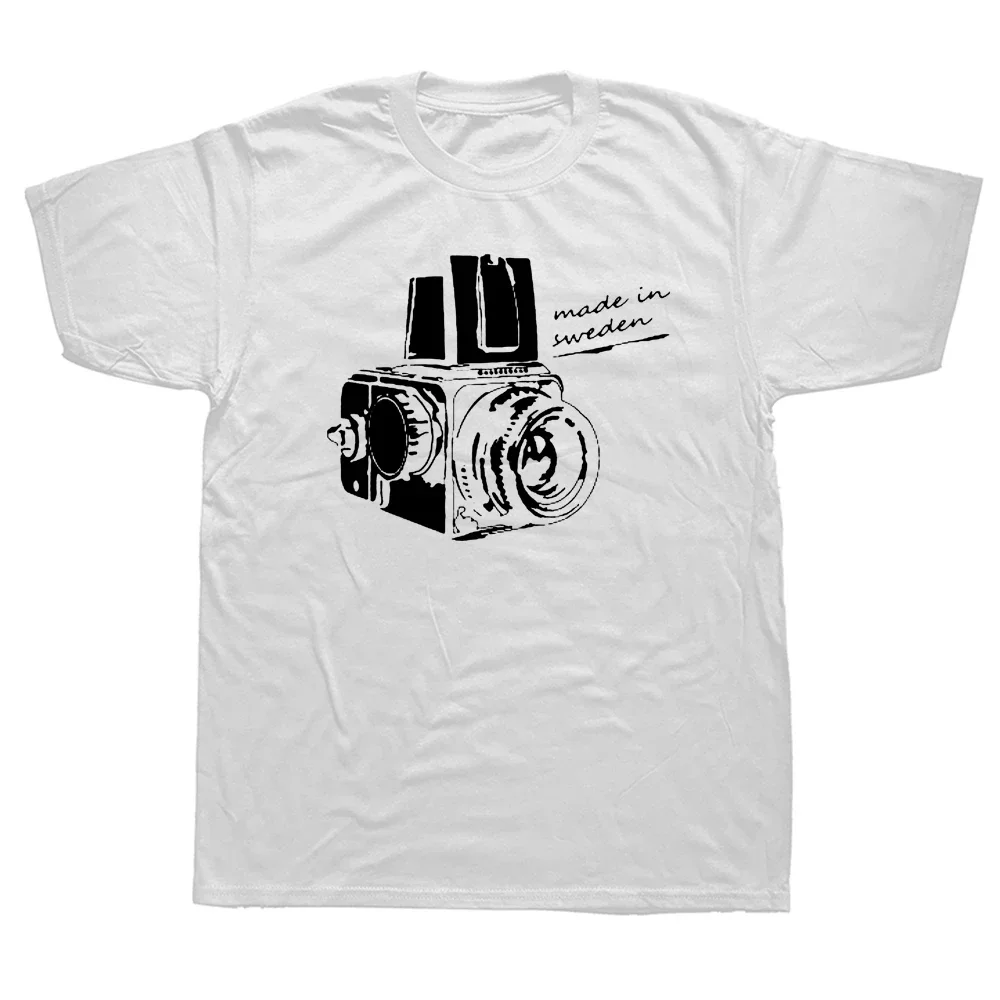 Vintage Camera 'Made In Sweden' T Shirts Graphic Streetwear Short Sleeve Birthday Gifts Summer Style T-shirt Mens Clothing