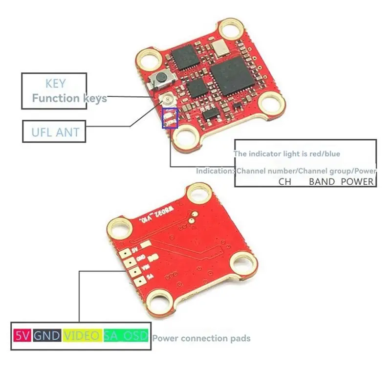 B05C-10X 5.8G 400Mw VTX 40CH Analog Video Transmitter Adjustable Power VTX Support TBS Protocol For FPV RC Drone