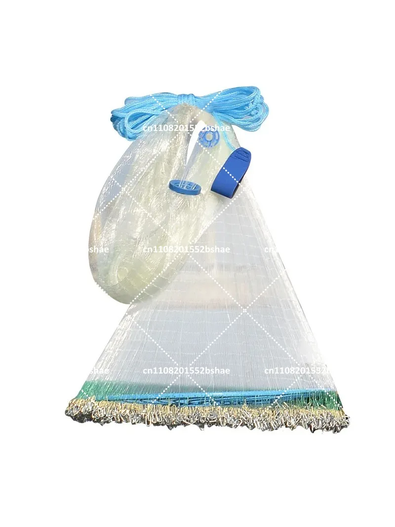 Large Cast Net with Heavy Duty Cable Disc, Hand Throw Fishing Net for Wide Water Fishing