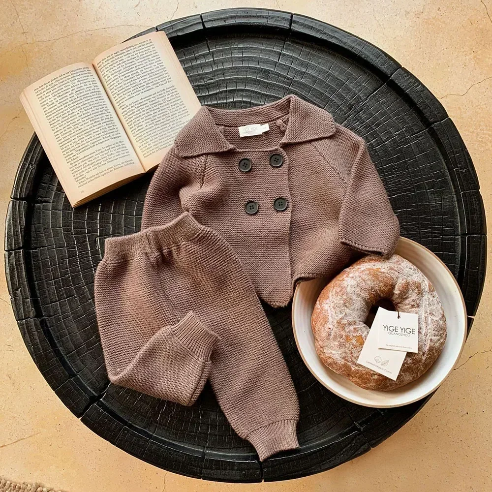 Gentleman Baby Boy Clothes Sets Long-Sleeved Boy Cardigan + Pants Infant Boy Clothes 2pcs Suit Outfits