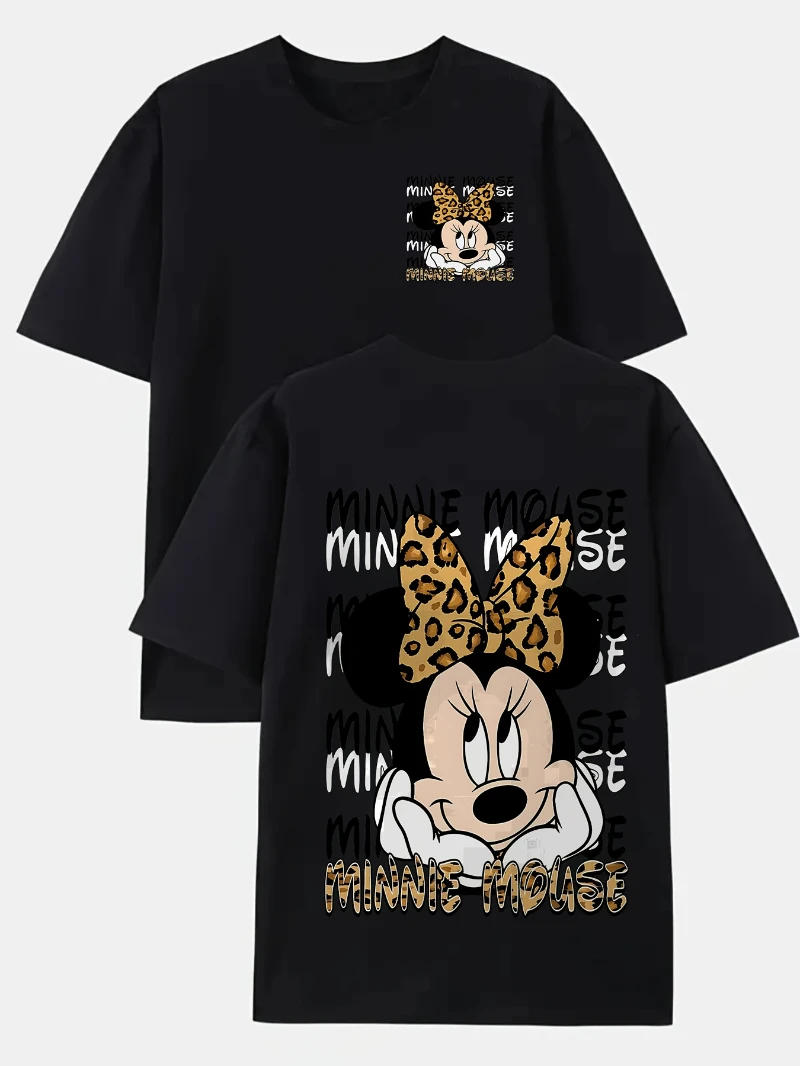 

Women's Men's Minnie Mouse Pattern T-shirt Disney Resort Family Vacation Round Neck Casual Short Sleeve