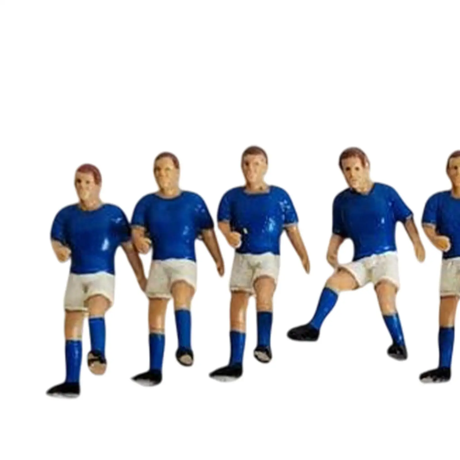 22 Pieces Miniature Soccer Player Toy Figures Mini Soccer Men Props Crafts Diorama Character Figures for Train Station Layout