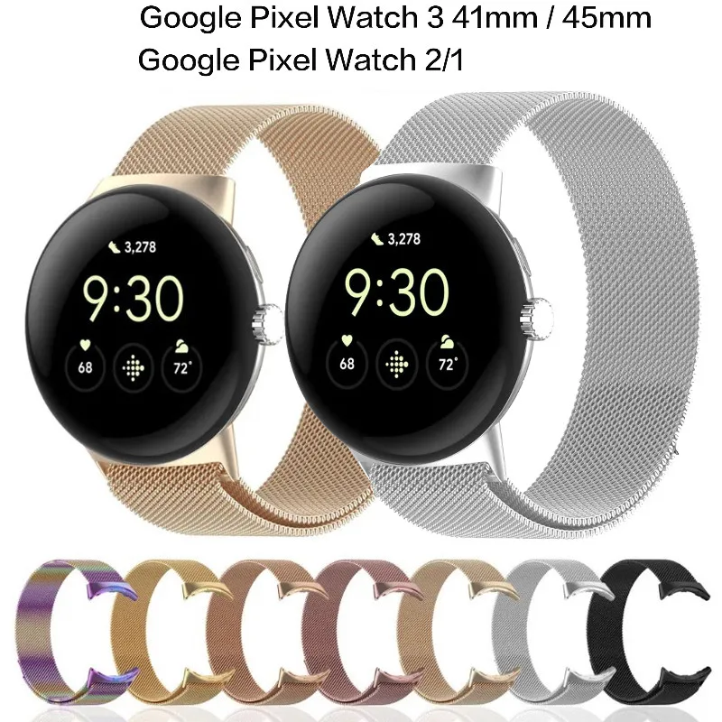 Magnetic Stainless Steel Band for Google Pixel Watch 1/2/3 41mm / 45mm Wristband Bracelet Correa
