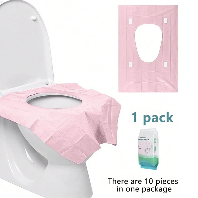 1 قطعة 10 قطعة مقعد المرحاض القابل للتصرف يغطي مقاوم للماء والمحمول ورقة المرحاض حصيرة للفندق السفر المنزل استخدام الحمام ديكور الصيف