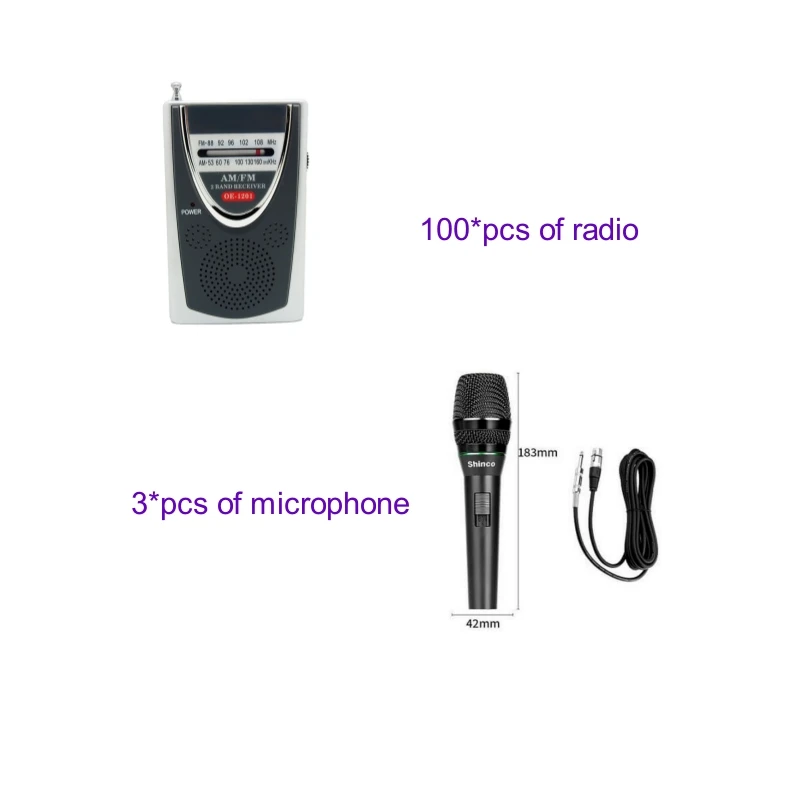 

100Pcs of Radio + 3Pcs of Microphone