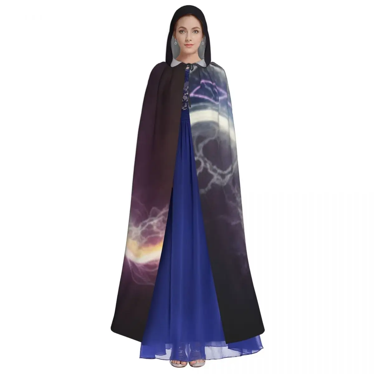 Electric Guitar Hooded Cloak Polyester Unisex Witch Cape Costume Accessory