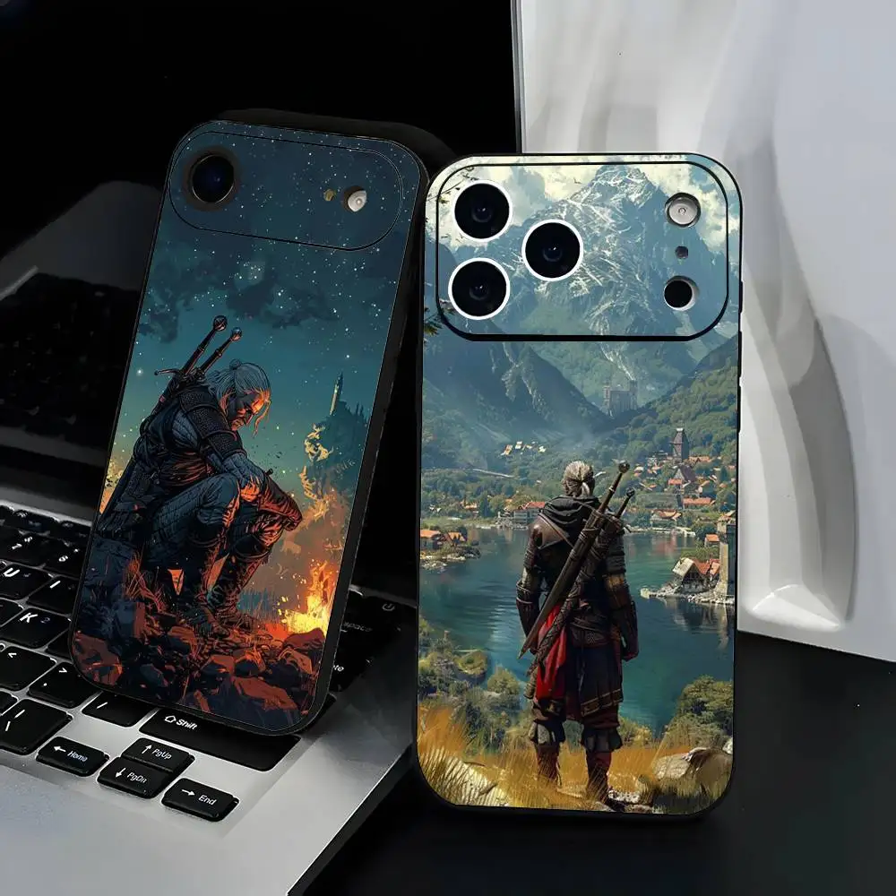

G-Geralt of Rivia Phone Case Fashion Black Frosted TPU Phone Case for iPhone 12-17. UV Spray Painted Design, Anti-fall Daily Pro