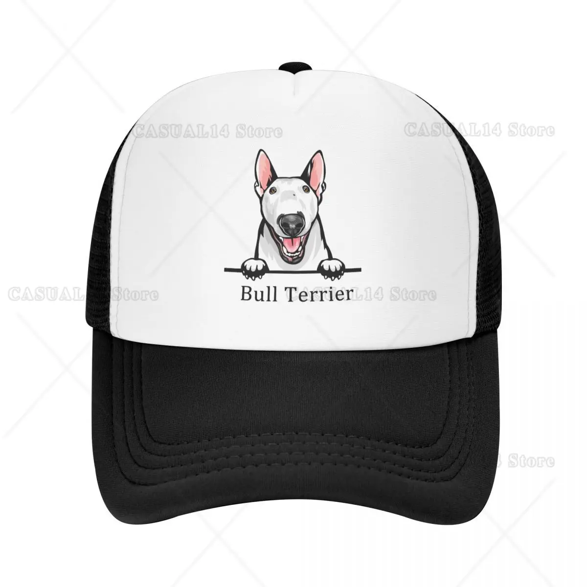 

Fashion Bull Terrier Dog Trucker Hat Women Men Custom Adjustable Adult Pet Animal Baseball Cap Outdoor Snapback Caps