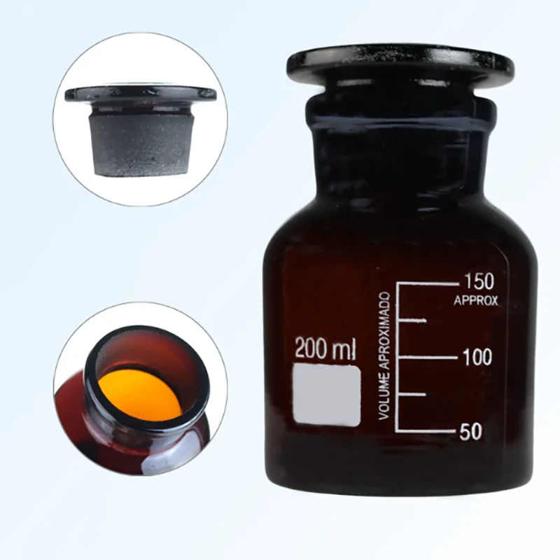 Stoppered sample bottle 200ml brown sample bottle sulfide acidification, gas blowing, distillation, absorption
