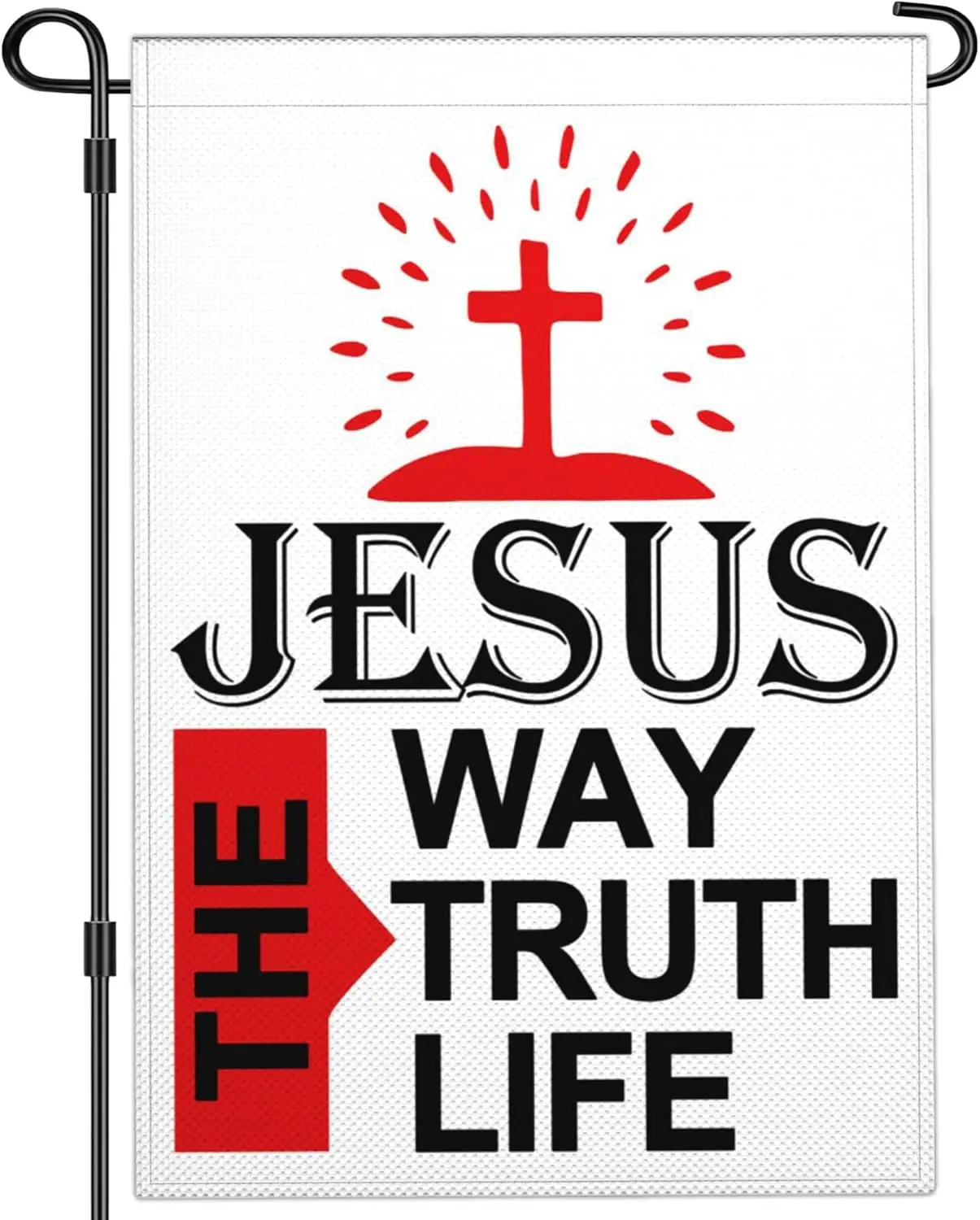 Jesus The Way Truth Life Garden Flag Christian Jesus American Garden Flags for Outside 12x18 Inch Double Sided Outdoor Faith jjp