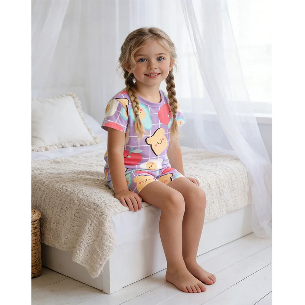 

2026 New Arrival 3-8T Kids Girls 2 PCS Sets Baby Outfits Summer Tops + Shorts Fashion Children's Clothing Set Toddler Outfits