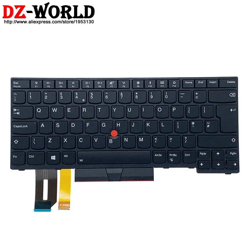 UK English Backlit Keyboard for Lenovo Thinkpad E480 E490 E485 E495 T480S L480 T490 T495 L380 L390 Yoga L490 P43s Laptop 01YP388