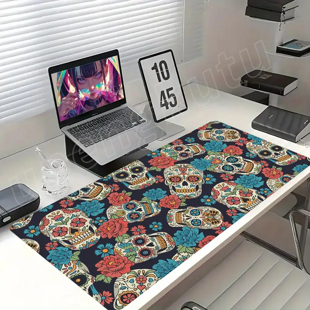 Horror Skeleton Mouse Pad Desk Pad Mouse Mat Game XXL 900x400 Mouse pad Anti-Slip Rubber Base Extended Keyboard Pad