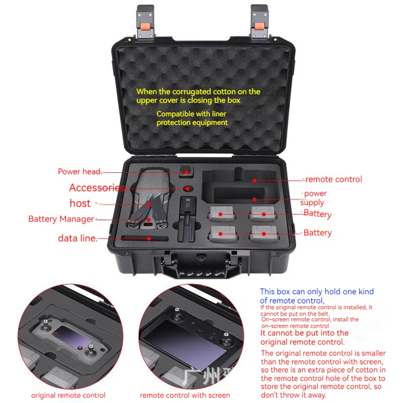 Imagem -05 - Dji Mavic Pro e Zoom Drone Storage Case Estojo Impermeável com Tela Caixa de Controle Remoto Acessório