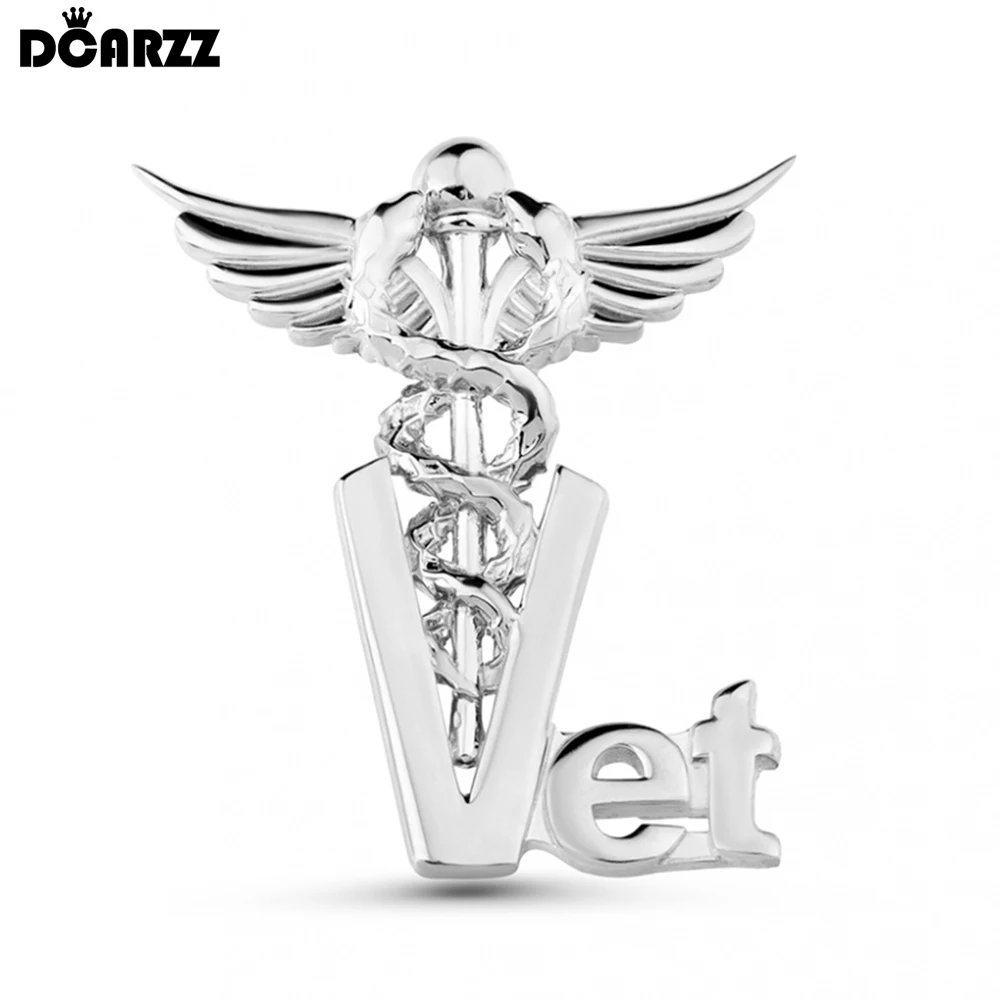 DCARZZ Medical Veterinary Caduceus Pin Creative Lapel Backpack Hat Badge Doctor Nurse Medicine Student Brooch Jewelry Gifts