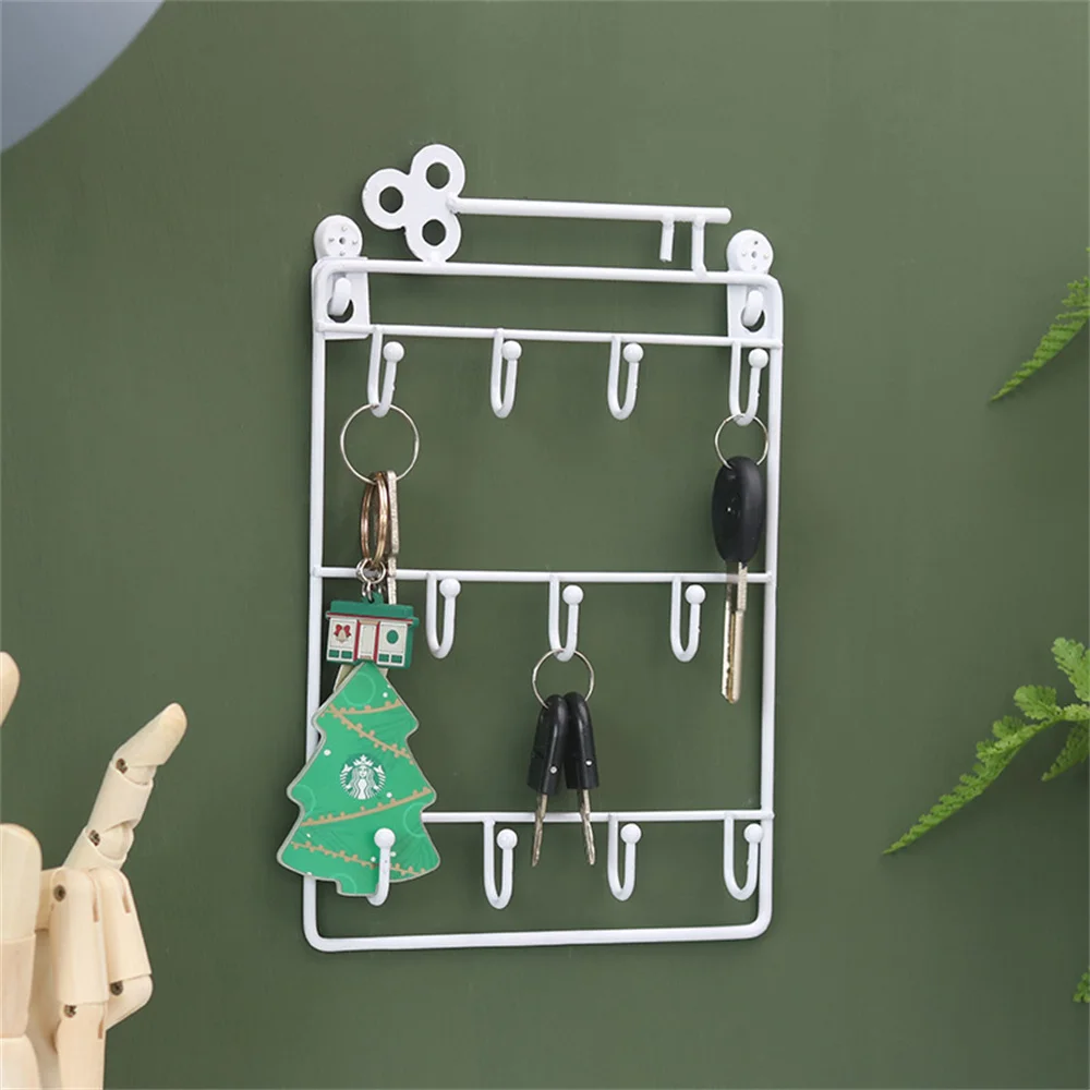 Wall Mounted Key Holder Storage Rack Organizer with hook for Entryway gate Doorway jewelry shelf hanger hanging lock opener