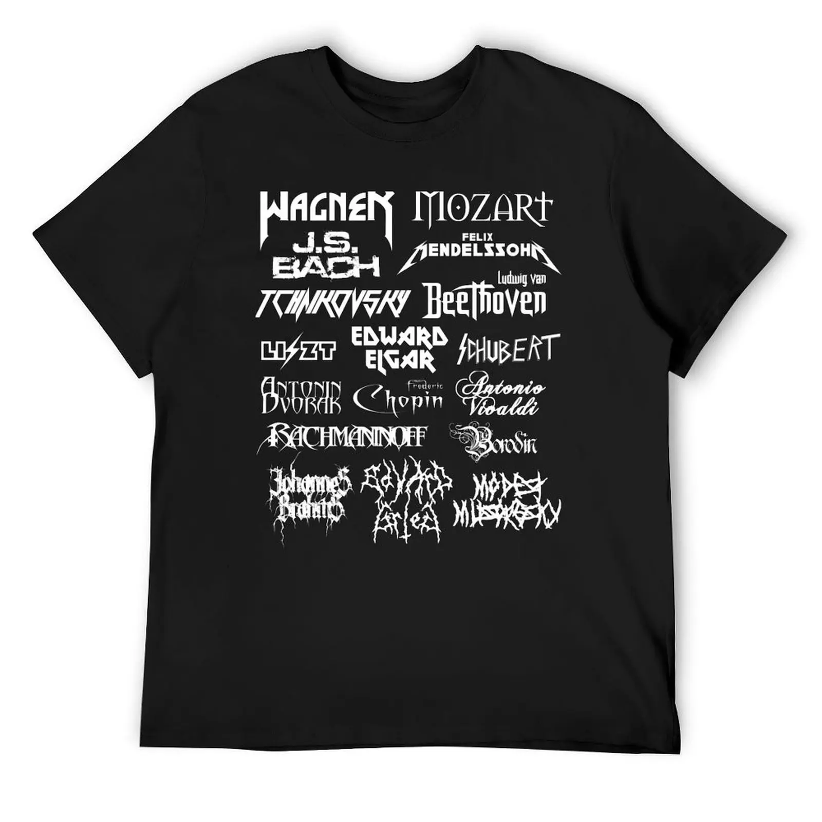 Heavy Metal style Classical Composers T-Shirt kawaii clothes vintage t shirt men