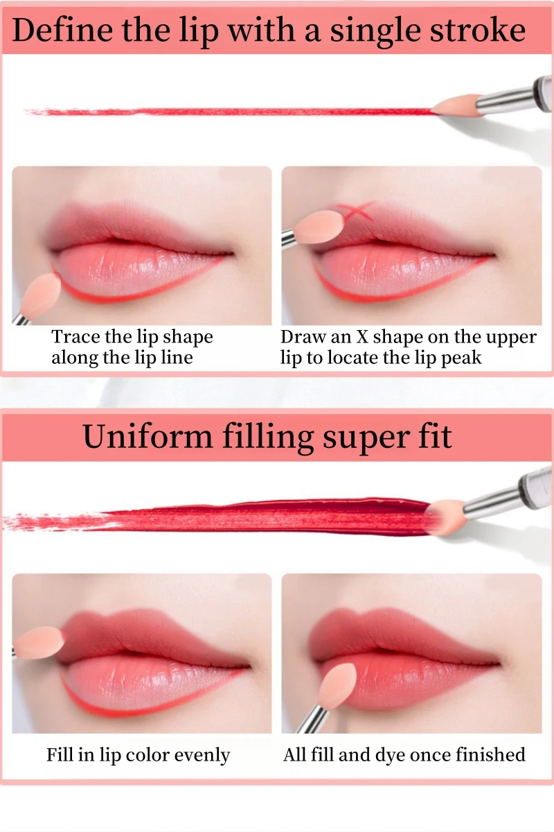 Silikon-Lippenpinsel mit Deckel, Mini, professionell, tragbar, Lippenmaskenpinsel, Lippenstift, Lidschattenpinsel, verschmierter Lippenstiftpinsel – Detail 6