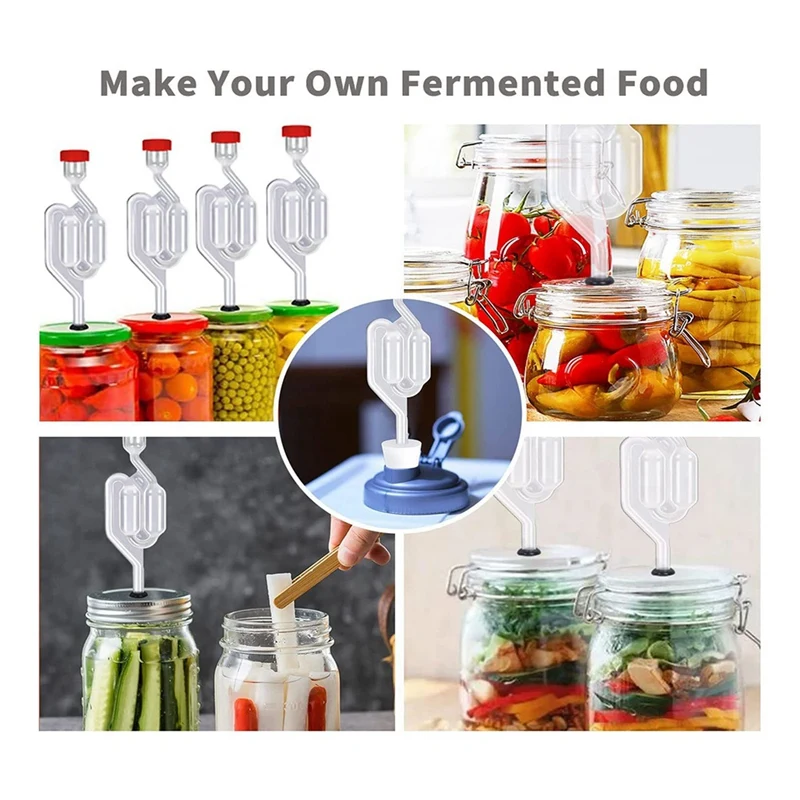 ABWZ-S-Shape Airlocks Homebrew Bubble Airlock Carboys Stopper & Fermenter Seal Valve With Food Grade Grommets Wine Making