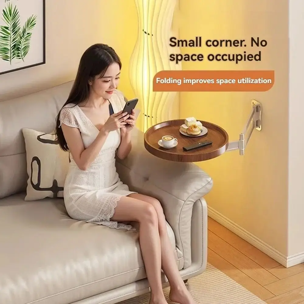 

Wall Mounted Foldable Small Tea Round Tables Space Saving Multi-Purpose Creative Floating Shelves Flexible Large Load Bearing