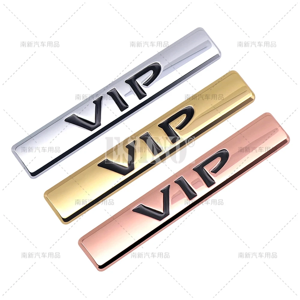 3D VIP Car Trunk Zinc Alloy Adhesive Badge Emblem Universal Design Car Rear Body Tailgate Accessories Adhesive Styling Badge