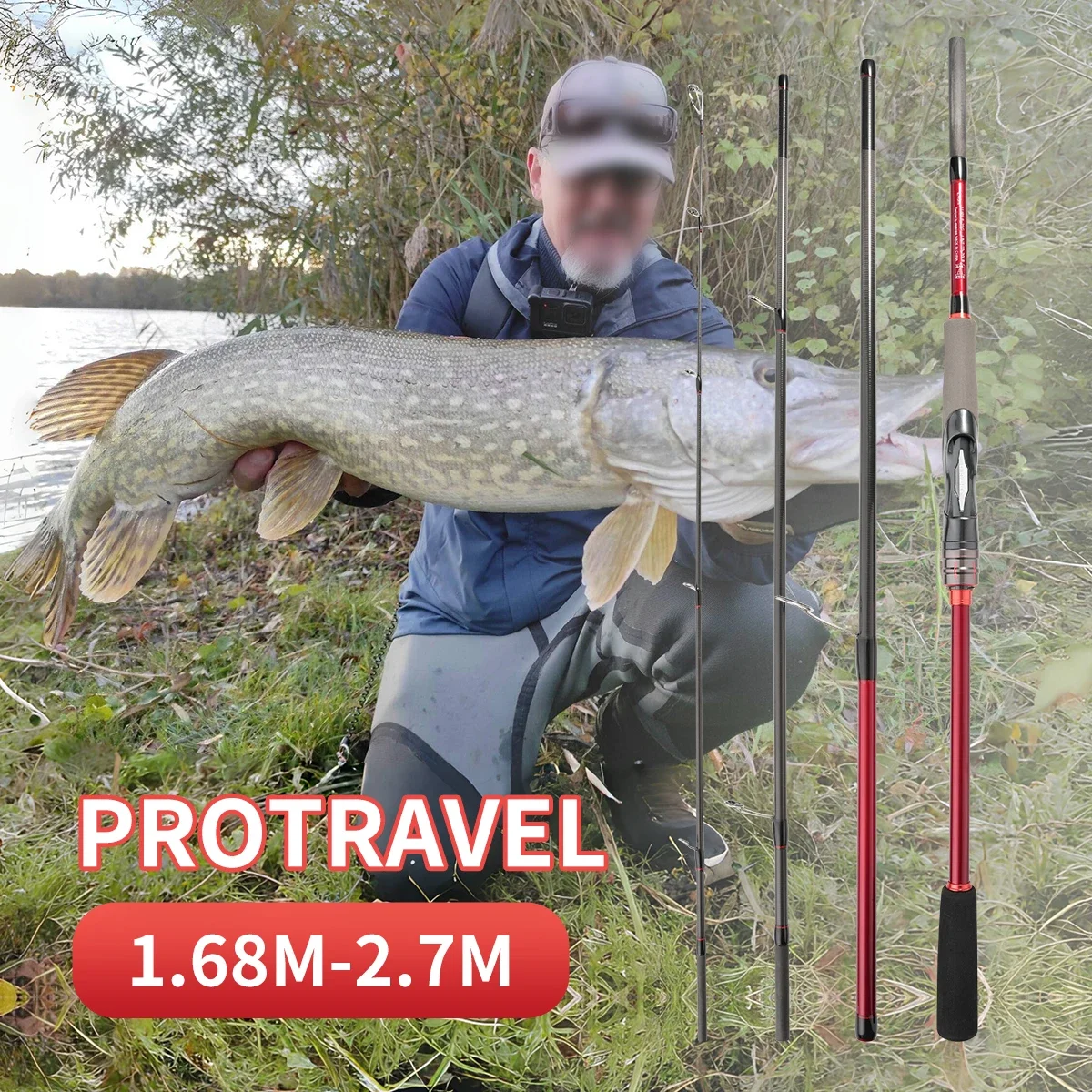

Travel Fishing Rod 1.68m -2.7m Long ul ml Mh Action Spinning and Casting