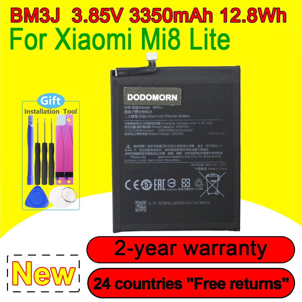 

NEW BM3J 3250mAh Battery For Xiaomi MI8 8 Lite High Quality Smartphone /Smart Mobile Phone With Free Installation Tool