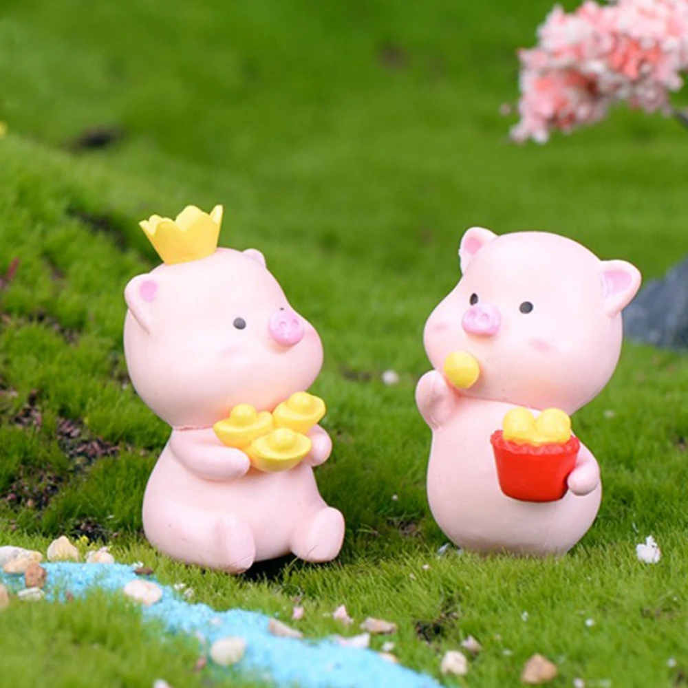 

Cartoon home decor Piggy Garden Decoration Pig Ornaments Figurine Animal Model Statue