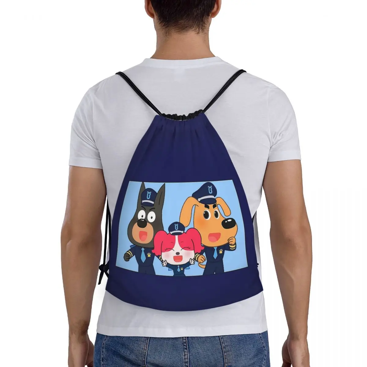 

Sheriff Labrador Backpacks Casual Portable Drawstring Bags Sports Bag Book Bags For Travel School