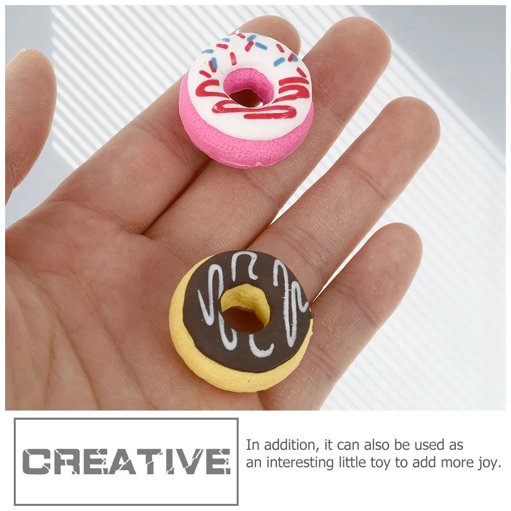 24 قطعة من ممحاة الدونات الممتعة - ممحاة صغيرة صديقة للواجبات المنزلية في المدارس تستخدم تصميمًا مدمجًا مع فتحة للتلميذ السائبة على شكل قلم رصاص