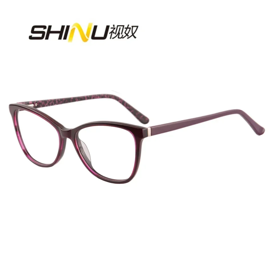 SHINU Progressive multifocal reading glasses women acetate frame spring hinge myopia glasses blue light blcoking computer custom